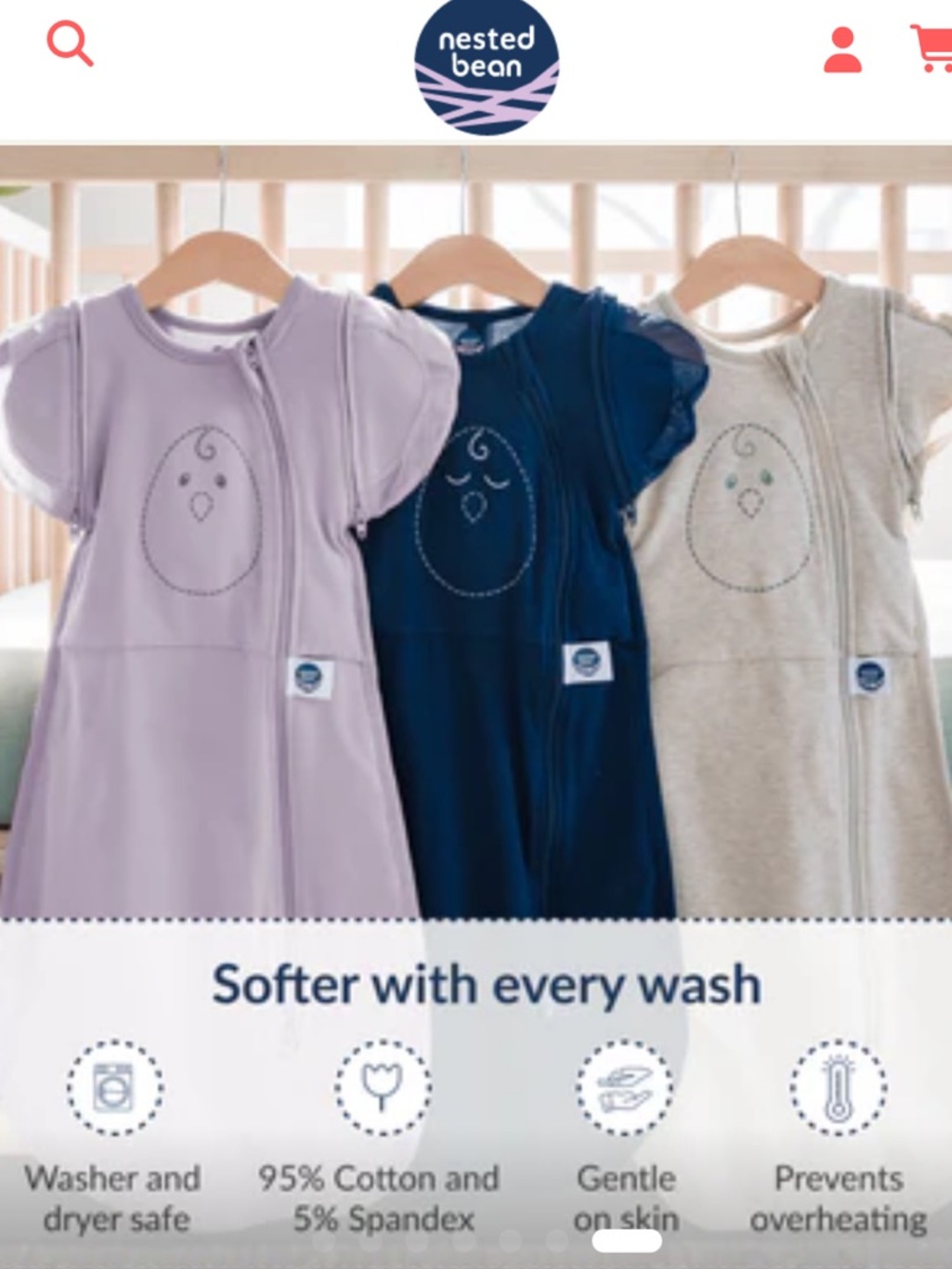 The Nested Bean Zen One Swaddle 0-3 Months - Picture 10 of 10